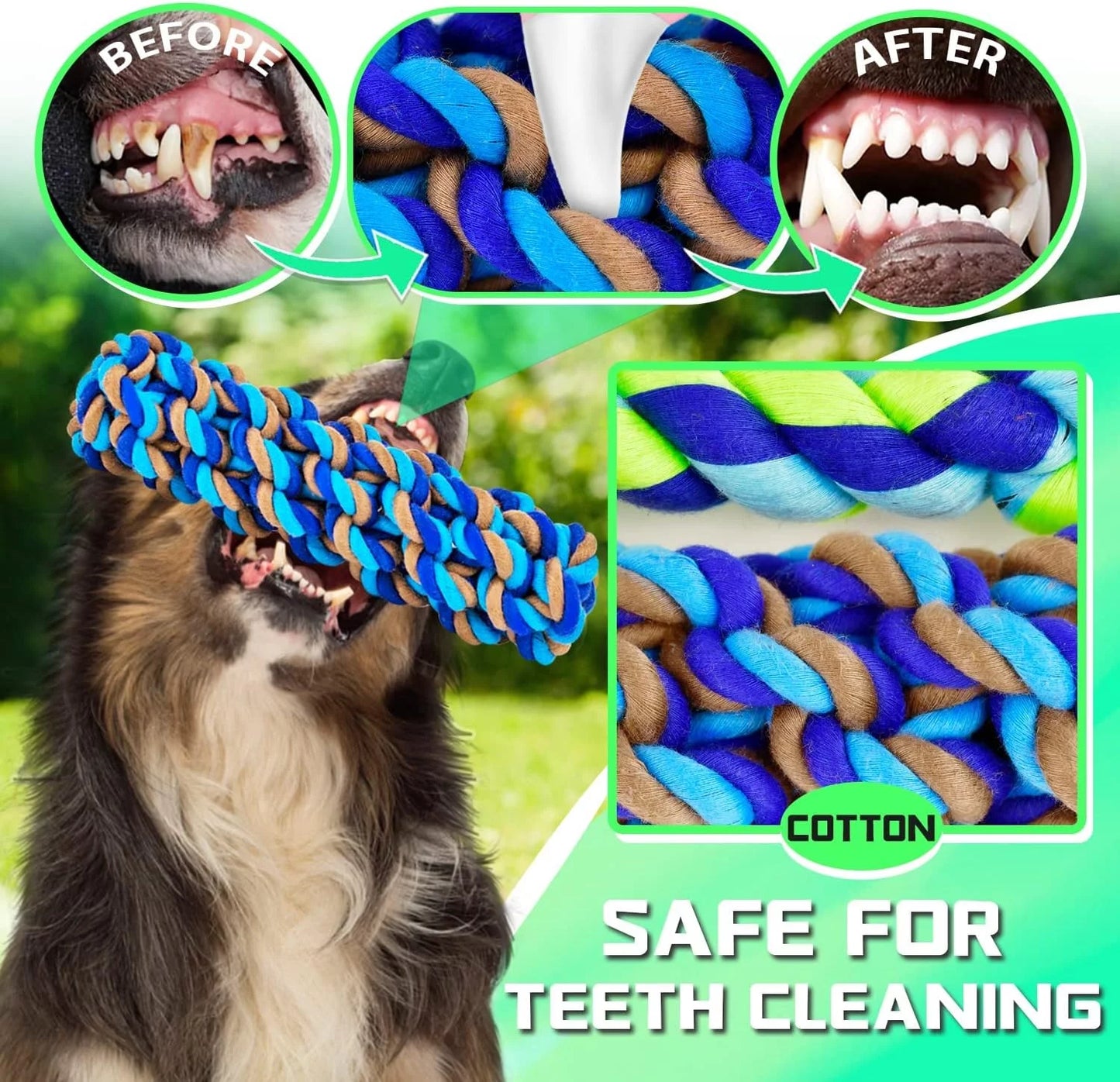 XL Dog Chew Toys for Aggressive Chewers Large Breed, 14 Pack Tough Indestructible Dog Toys , Durable Puppy Chew Toys for Teething, Heavy Duty Cotton Dog Rope Toys for Large Dogs